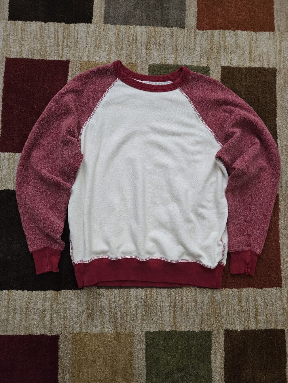 The Great. College Sweatshirt Retro Raglan Sleeve Color-blocked Crewneck Size 0